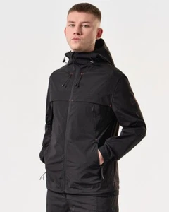 Weekend Offender Mens Outdoor Windbreaker Jacket Hooded Coat Talamanca Black - Picture 1 of 7