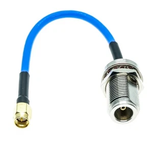 N female Bulkhead to SMA male RG402 0.141" lot Semi Flexible Coax Cable Blue - Picture 1 of 6