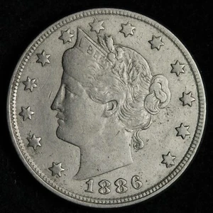 1886 Liberty V Nickel XF E212 GSEHM - Picture 1 of 2