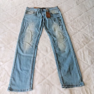 Pantalones de mezclilla Ring Of Fire Edge ajustados azul claro para hombre joven talla W31/L30 - Imagen 1 de 9