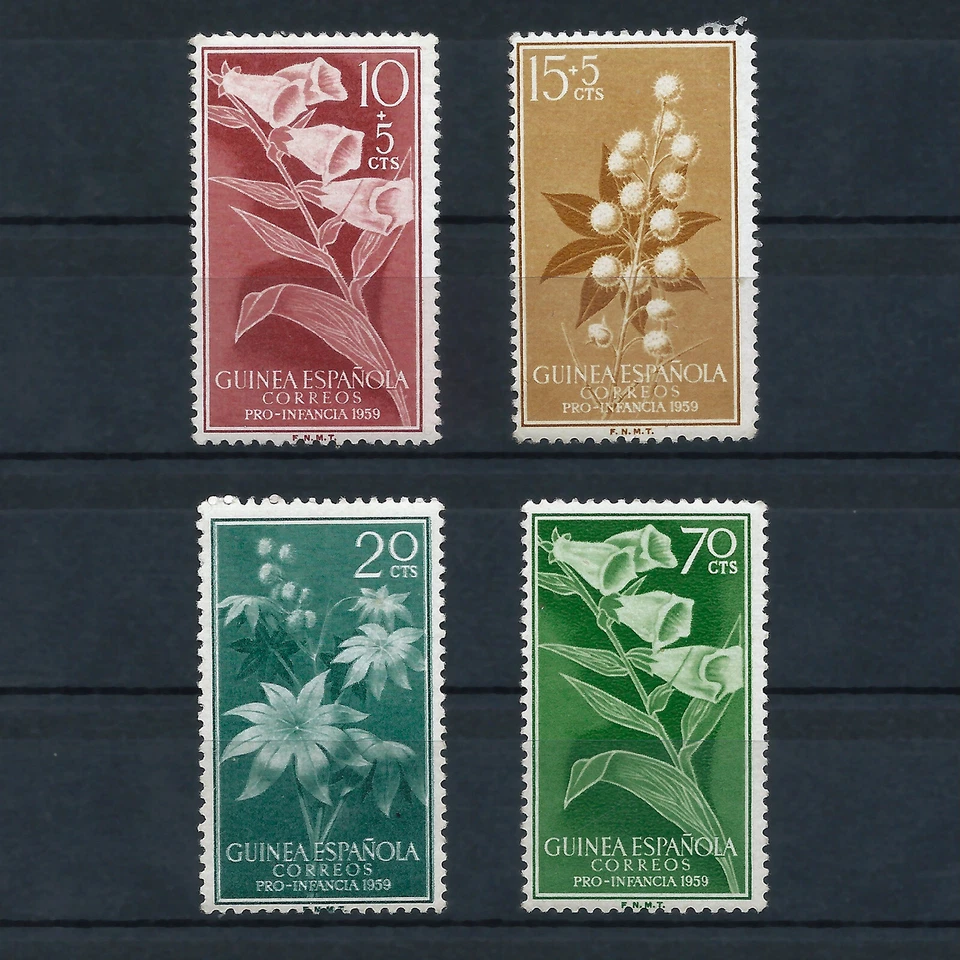 1959 GUINEA ESPAÑOLA 391/394 Serie completa PRO INFANCIA (**) MNH stamps 406/409 - Imagen 1 de 1