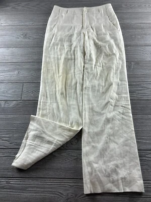 CABI Cream Linen Blend Wide Leg Fully Lined Trouser Pants SIZE 2 - Image 1 of 4