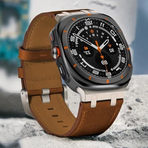 Bracelet en cuir véritable pour Samsung Galaxy Watch 7 Ultra 2025 Smartwatch Strap Belt - Photo 1/17