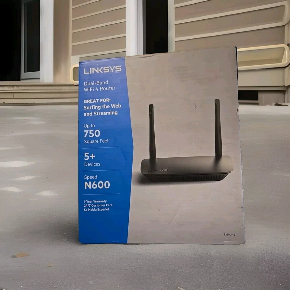  Linksys N600 Dual Band WiFi 4 Router up to 750 Square Feet 5+ Devices Black - Image 1 of 3