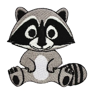 Raccoon patch, Cartoons patch Embroidered Iron on patch 7x7 cm - Picture 1 of 1