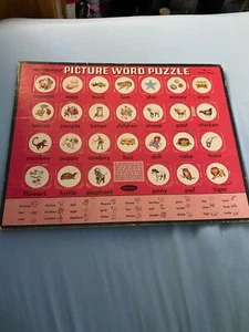Vintage 1961 Whitman Puzzle Frame Tray - Help Yourself Picture Word Puzzle - Picture 1 of 5