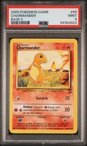 Pokemon PSA 9 CHARMANDER 69/130 - BASE SET 2 - Picture 1 of 2
