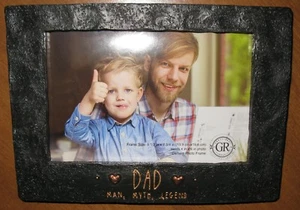 GRASSLANDS ROAD 4" X 6" "DAD MAN MYTH LEGEND" PHOTO FRAME FATHER'S DAY NIB - Picture 1 of 6