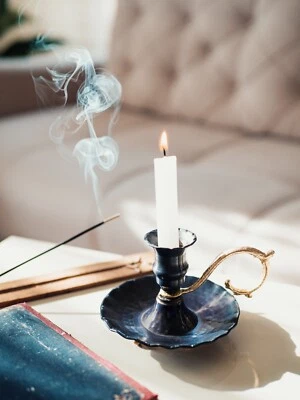 Candelabro de cobre real hecho a mano para decoración del hogar 3 opciones de color 3,1" / Nuevo Foto 1 de 4