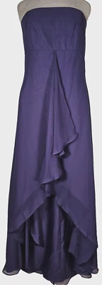 Vestido Jordan Brides Talla 10 Forrado Púrpura Dobladillo Alto Bajo Correa Espagueti Nueva Etiqueta Foto 1 de 4