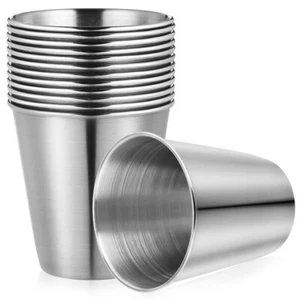 12 Pcs Metal Shot Glasses Steel Drinking Tumblers Child Stainless Small Cup - Picture 1 of 11