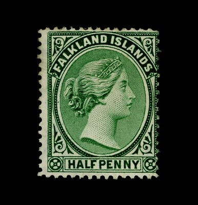 1891 Falkland Islands #16 Stamp QV Half Penny MH Green #21211 - Image 1 of 4