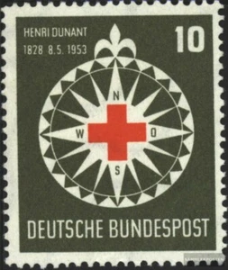 BRD (RFA) 164 (edición completa) usado 1953 roja Cruz - Imagen 1 de 1