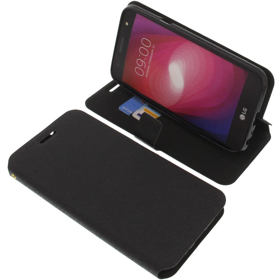 Custodia Book-Style Per LG X Power 2, Protezione Per Telefono, Nero - Immagine 1 di 4