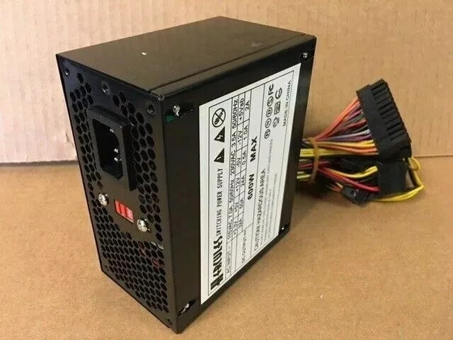 Brand NEW--Hercules Black 600w-Max MICRO ATX Power Supply 20+4pin, SATA & PCIe - Image 1 of 1