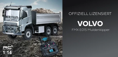 VOLVO FMX E015 MULDENKIPPER 6X4 1:14 RTR SILBER 7,15 KG Gewicht AMEWI 22730 - Bild 1 von 4