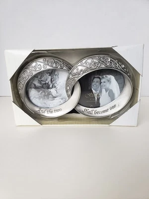 Marco de anillos dobles Fetco boda decoración del hogar aniversario conviértete en un regalo de ducha Foto 1 de 4
