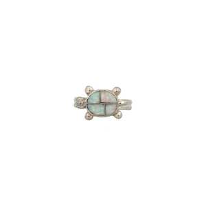 Sin sello, anillo, ópalo, plata de ley, Zuni hecho a mano, 8 1/2" - Imagen 1 de 3