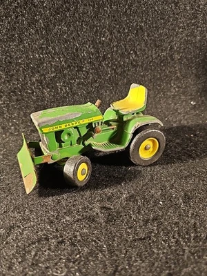 Vintage ERTL 1/16 Scale Diecast John Deere 140 Garden Tractor With Plow Blade  - Image 1 of 4
