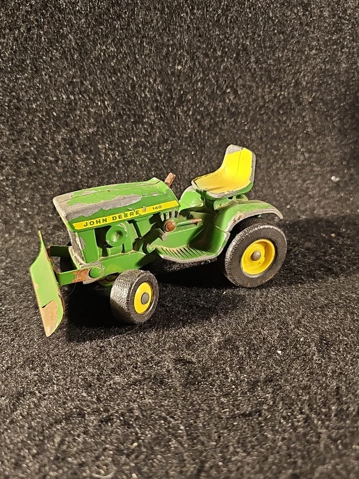 Vintage ERTL 1/16 Scale Diecast John Deere 140 Garden Tractor With Plow Blade  - Image 1 of 4