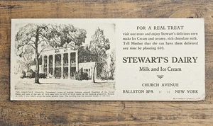 Rare STEWART'S DAIRY MILK AND ICE CREAM ADVERTISING INK BLOTTER - ORIG. LOCATION - Picture 1 of 5