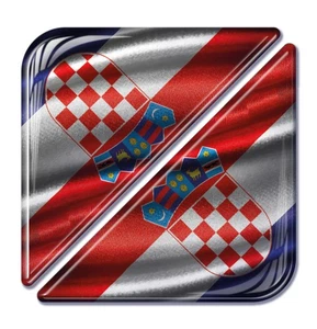 2x Kroatien strukturierte Flagge Gel gewölbt Auto Ecke Aufkleber - Bild 1 von 1