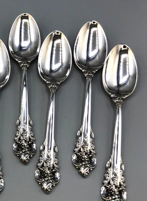 Grande Baroque por Wallace conjunto de 4 colheres de sopa ovais de prata esterlina 7" - Imagem 1 de 3