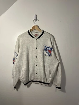 90's Long Gone New York Rangers Hockey Varsity Jacket Men's Size XL (24x26) - Image 1 of 3
