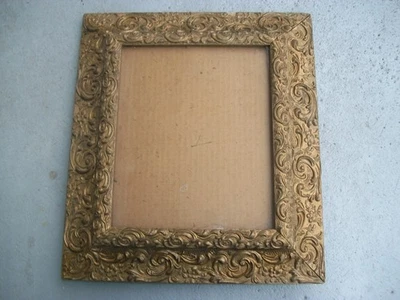 美丽古董维多利亚格索金 10 英寸 x 12 英寸木制画框 — 第 1/4 张图片