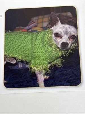 Fancy Trim Dog Sweater Crochet Pattern Cards Pages - Image 1 of 3