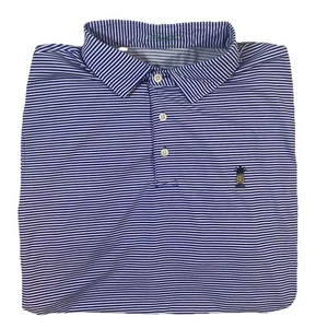 Garden City Country Club Men’s Polo Blue Striped Shirt Size Medium - 95$ - Picture 1 of 7