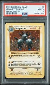 1999 Pokémon TCG Magneton Base Set #9/102 Holo Shadowless Holo Rare PSA 4 VG EX - Picture 1 of 2