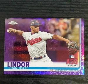 2019 Topps Chrome #82 Purple Francisco Lindor /175 - Picture 1 of 2