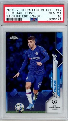 2019-20 Topps Chrome CHRISTIAN PULISIC #47 SP Sapphire Edition PSA 10 N91 - Image 1 of 3