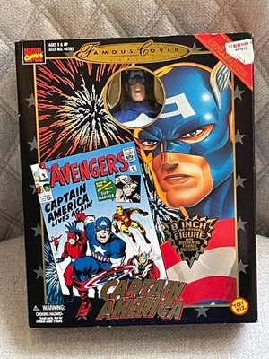 VINTAGE 1998 TOYBIZ MARVEL FAMOUS COVER SERIES CAPTAIN AMERICA ACTION FIGURE NEW - Image 1 of 3