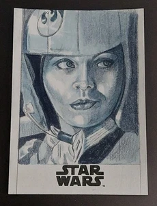 2017 Topps Star Wars: The Last Jedi Tallie Lintra Sketch Art Card By Marcia Dye - Picture 1 of 2