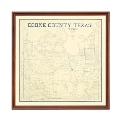 Old Map of Cooke County, TX 1920 - Vintage Texas Art - Image 1 of 4