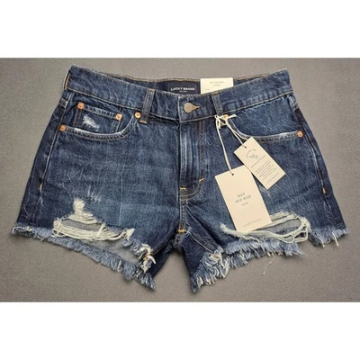 Lucky Brand Womens Size 2 Denim Shorts Mid Rise Cut Off Distressed Raw Hem -29"W - Image 1 of 4