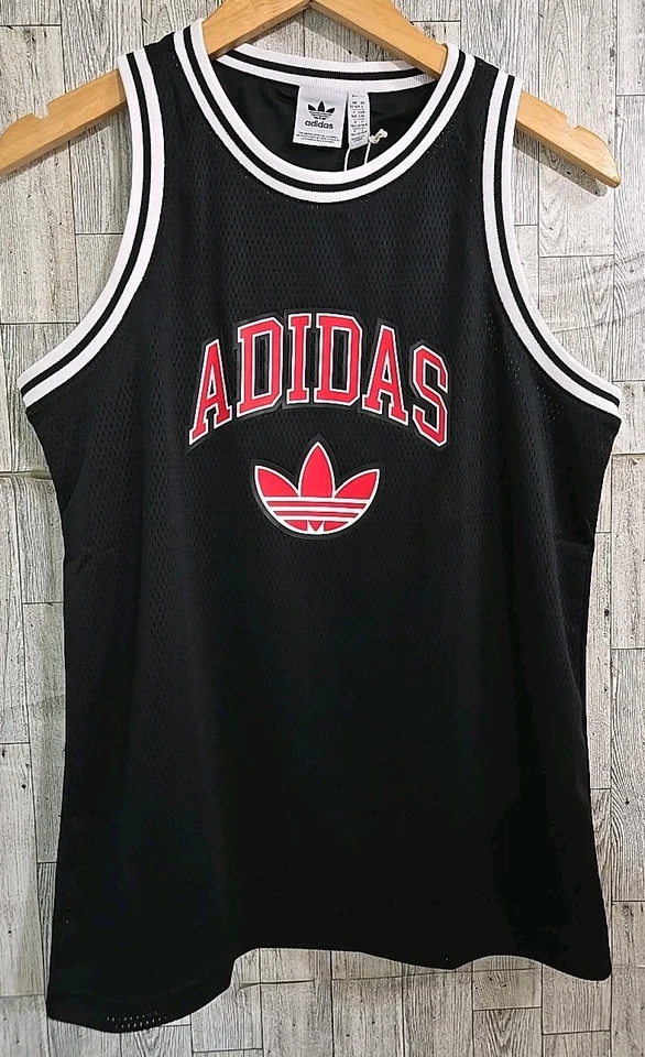 Adidas Boys' Originals Mesh Tank Top - Black - L