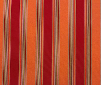 SUNBRELLA 5601 BRAVADA SALSA ORANGE STRIPE OUTDOOR FURNITURE FABRIC BY YARD 54"W - Image 1 of 4