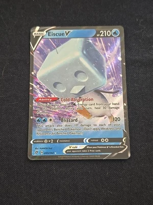 Eiscue V 055/192 Swsh02: Rebel Clash Ultra Rare Holo Pokemon TCG NM - Image 1 of 2
