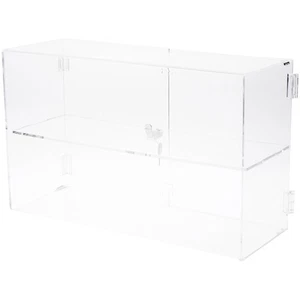 Plymor Clear Acrylic Rectangular Locking Case, 1 Shelf, 13" H x 21" W x 7.5" D - Picture 1 of 1