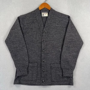 Vintage Highland Craft Strickjacke Pullover Damen M 44 grau 100% Wolle Strick Taschen - Bild 1 von 9