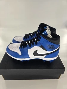 Nike Air Jordan 1 Mid TD Football Cleats Game Royal Blue Mens Size 13 FJ6805-104 - Picture 1 of 11