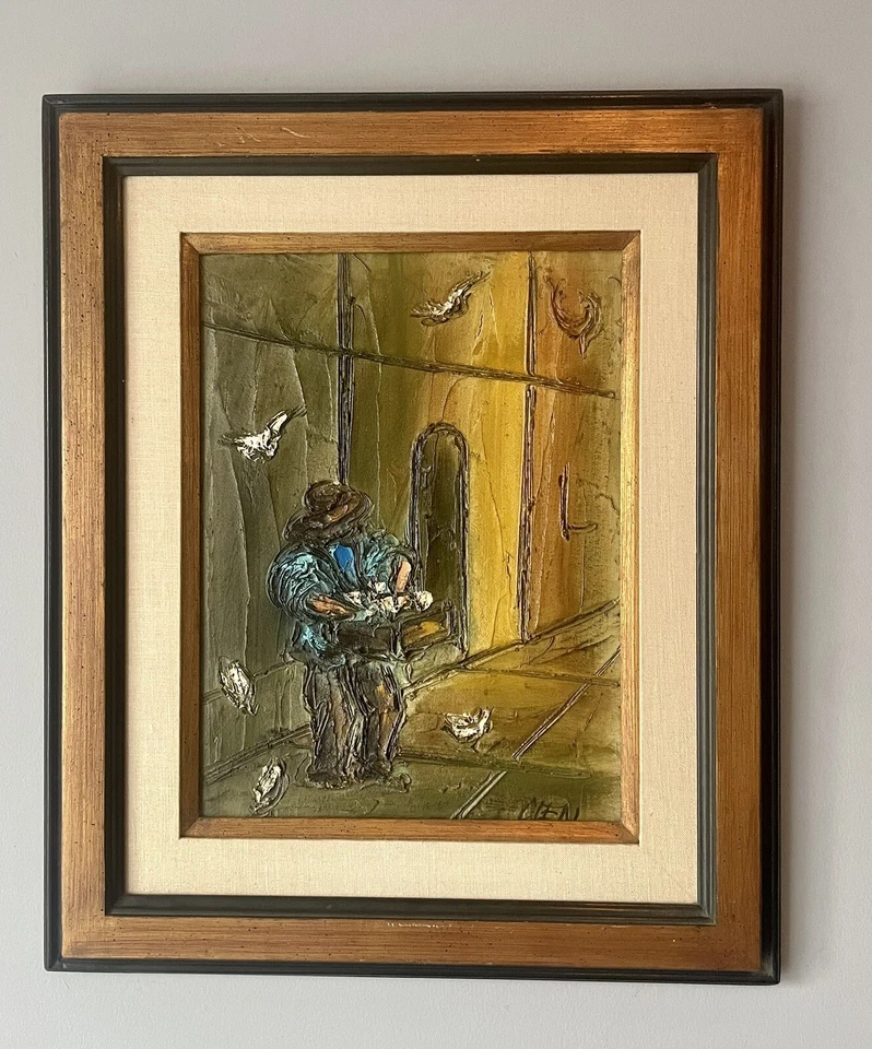 PINTURA AL ÓLEO ABSTRACTA MODERNA ETTA BENJAMIN CIEN AÑOS 60 EXPRESIONISTA VINTAGE Foto 1 de 4