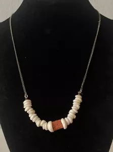 Vintage Hawaii Natur Puka Muschel Halsband Original 15 Zoll Boho Surf #158 - Bild 1 von 7