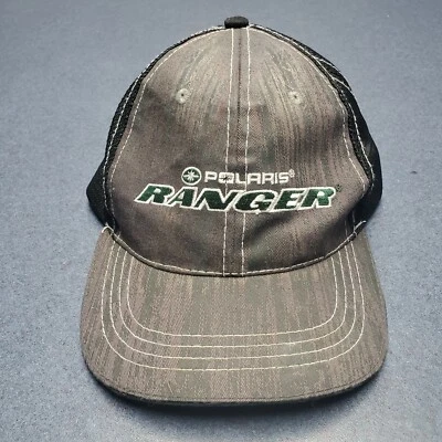 Gorra Polaris Ranger ajustable bordado logotipo gris malla negra Foto 1 de 4