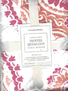 Williams Sonoma Bedruckt Medllion Gesteppt Tischläufer 16”x 108” - Neu aus altem Lagerbestand - Bild 1 von 2