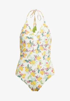 Esprit Yellow Pink Lemon & Floral Print Swimsuit UK 12 - Image 1 of 4
