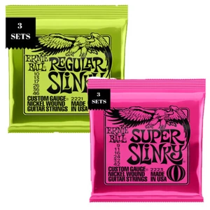 Ernie Ball Slinky Kit 3x Regular & 3x Super Electric Guitar Strings Total 6 Sets - Picture 1 of 3